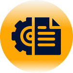 Icon showing document and management